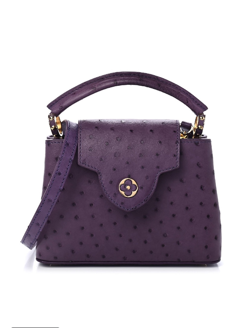 Louis Vuitton Capucines Amethyst Ostrich Mini Top-Handle Bag